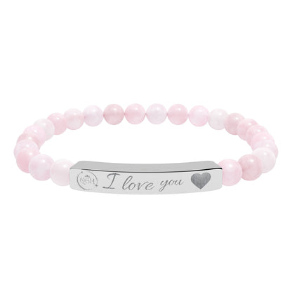 "Eternal Love" Natural Stone Stretch Bar Bracelet