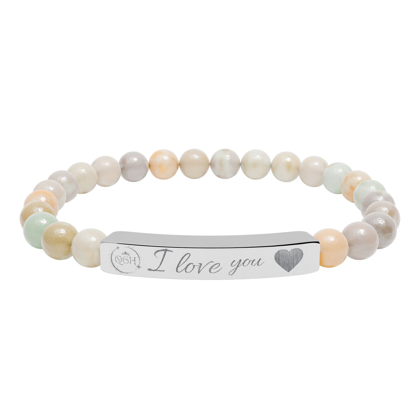 "Eternal Love" Natural Stone Stretch Bar Bracelet