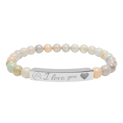 "Eternal Love" Natural Stone Stretch Bar Bracelet