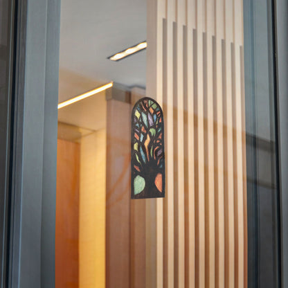Stained Glass Tree Die-Cut Sticker — Transparent DTF