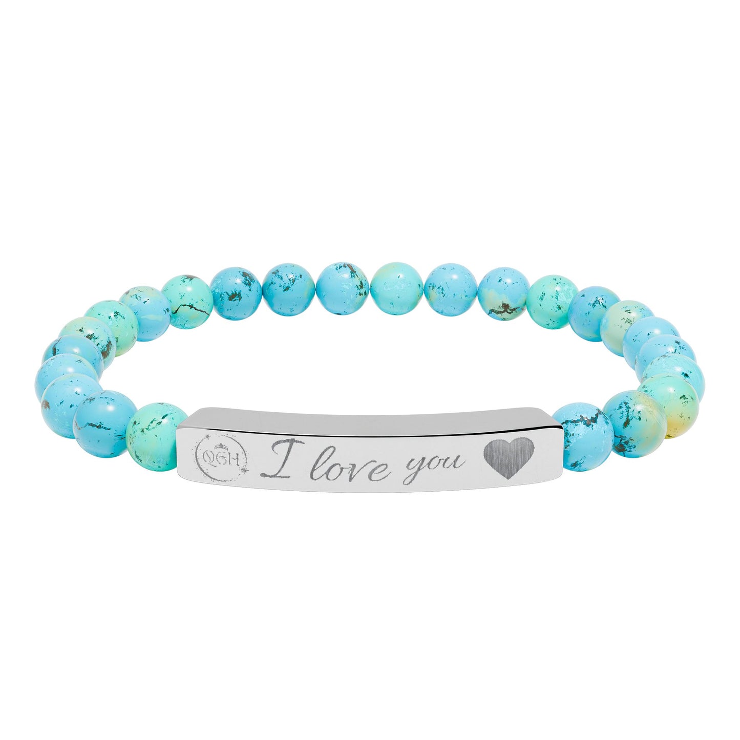 "Eternal Love" Natural Stone Stretch Bar Bracelet