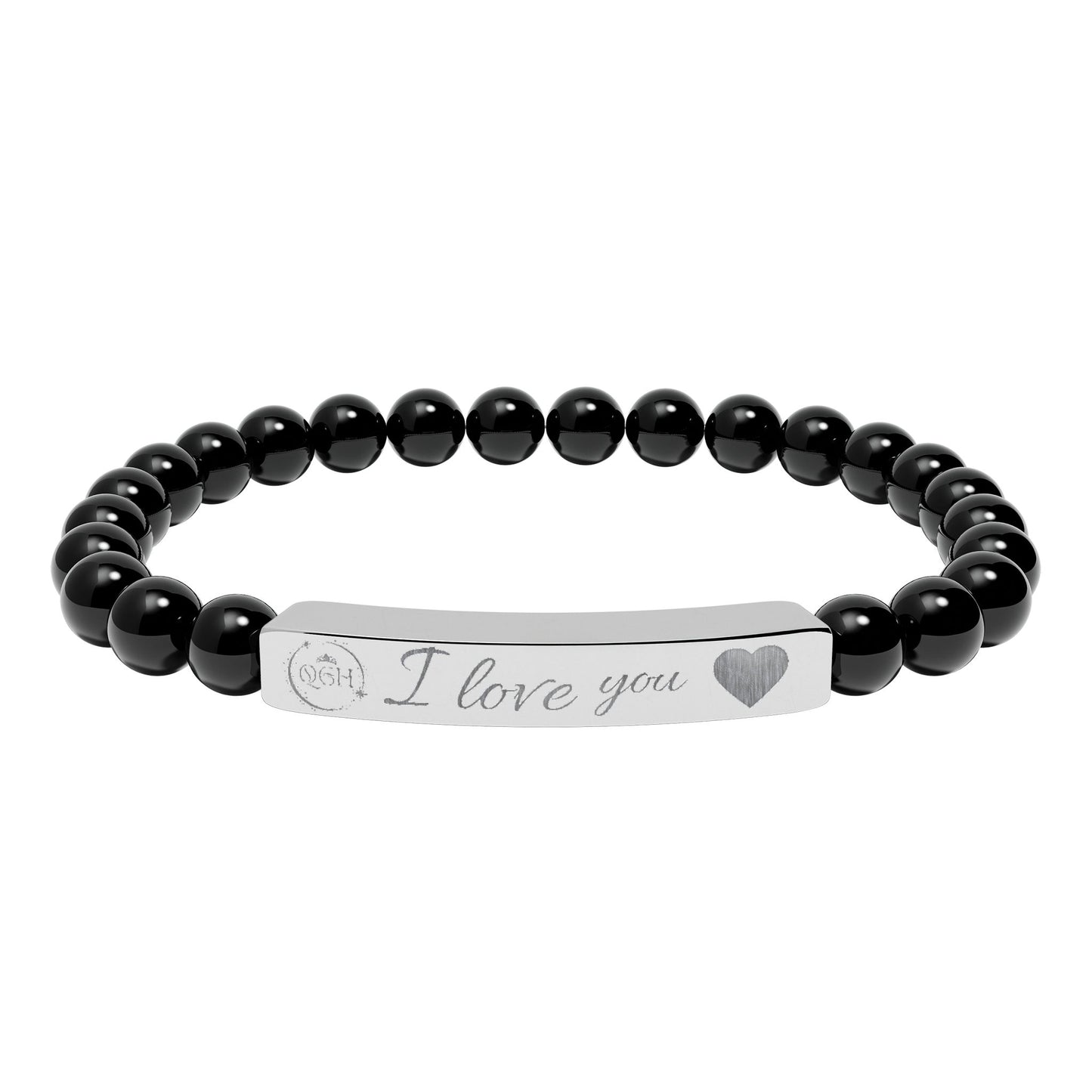 "Eternal Love" Natural Stone Stretch Bar Bracelet