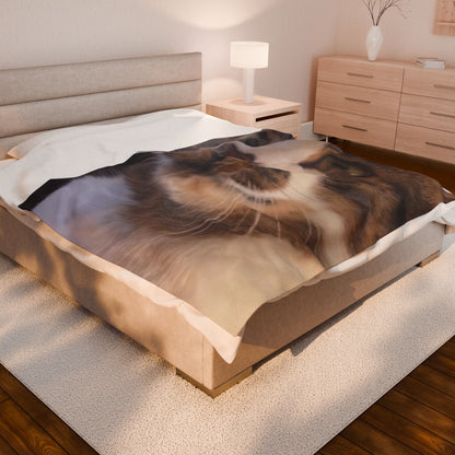 "Cat Nap" Velveteen Plush Blanket