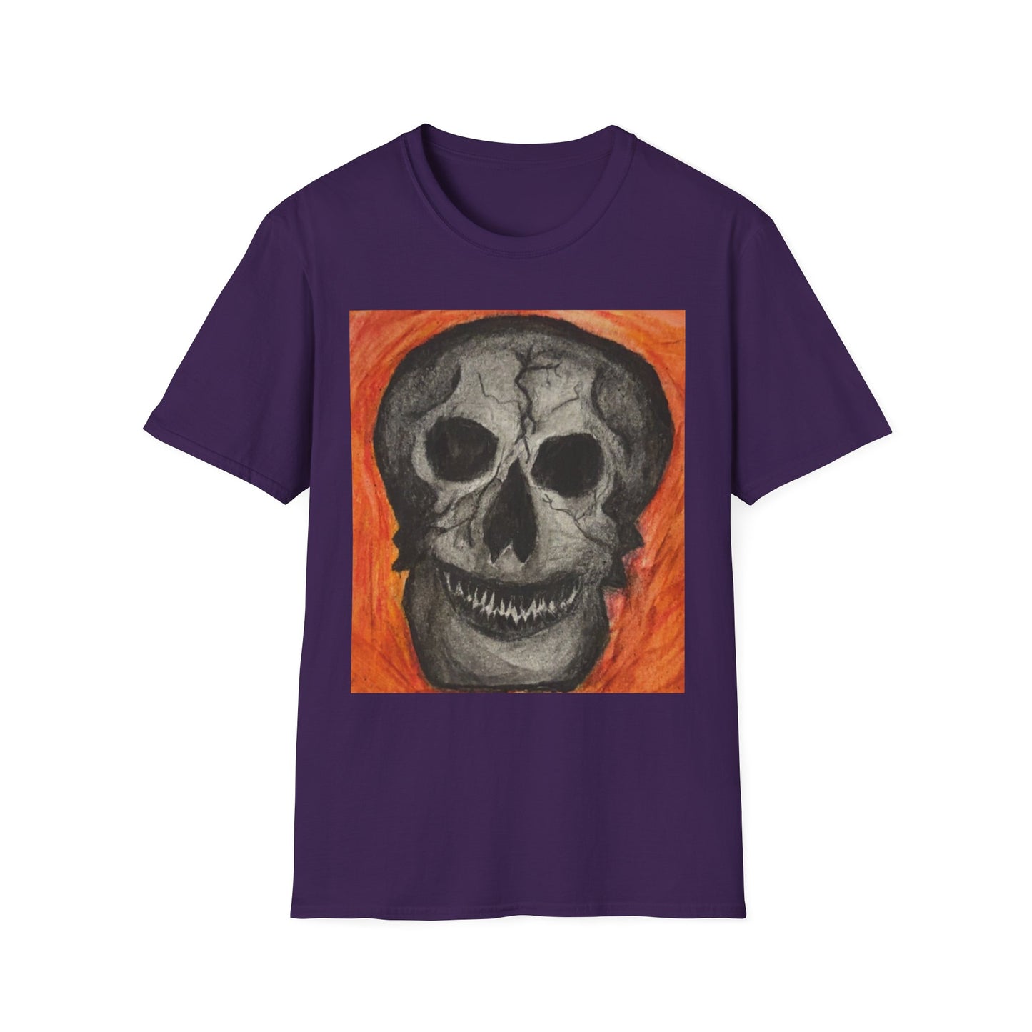 Grinning Skull Illustration T-Shirt | Dark Art Skull Tee