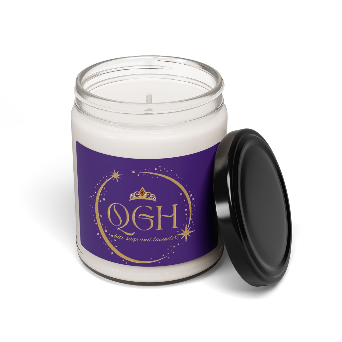 "QGH Calming Nights" Soy Candle, 9oz (Lavender & White Sage)