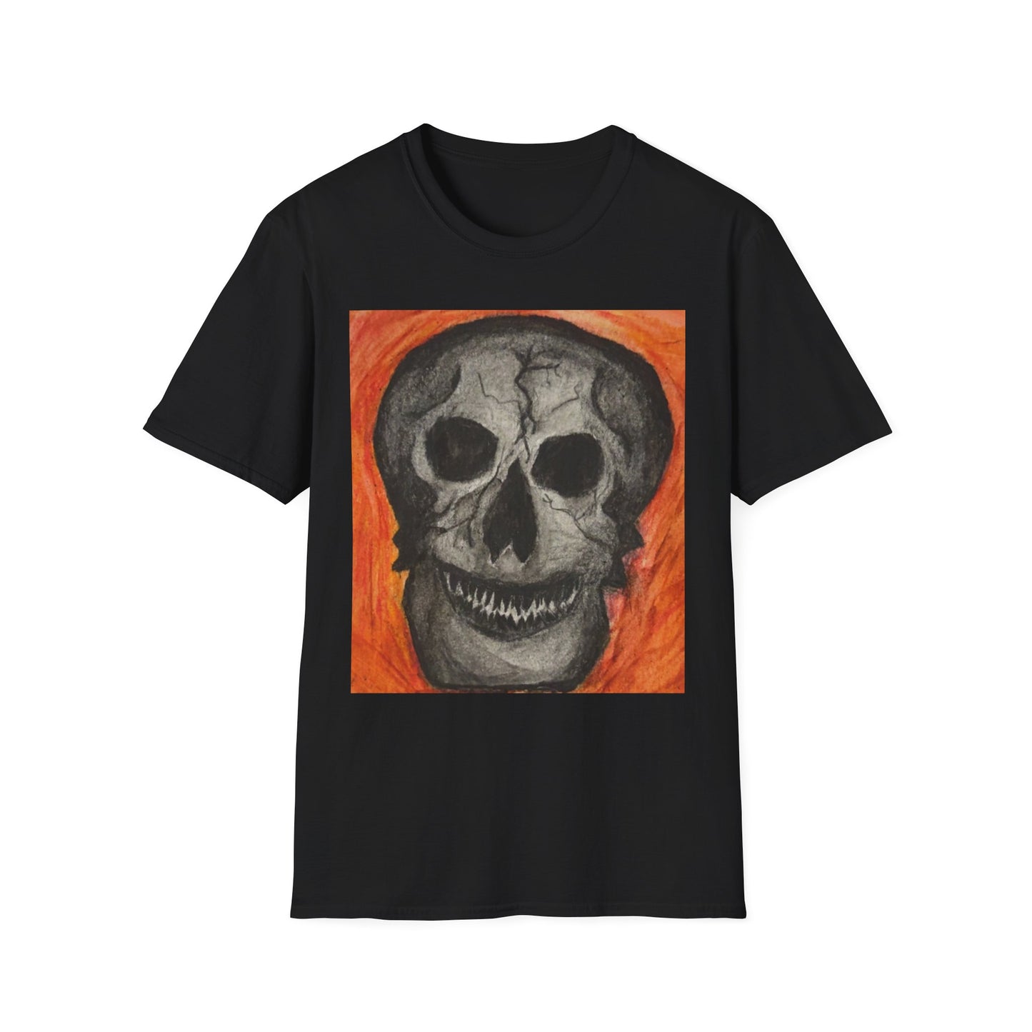 Grinning Skull Illustration T-Shirt | Dark Art Skull Tee