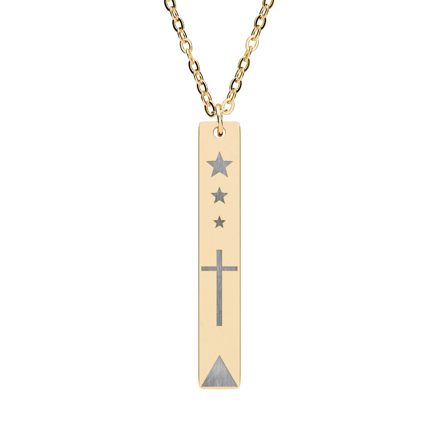 "3 Wise Men" Engraved Gold Necklace