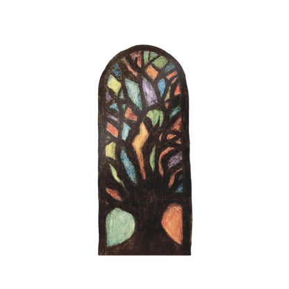 Stained Glass Tree Die-Cut Sticker — Transparent DTF