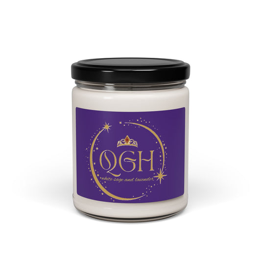 "QGH Calming Nights" Soy Candle, 9oz (Lavender & White Sage)
