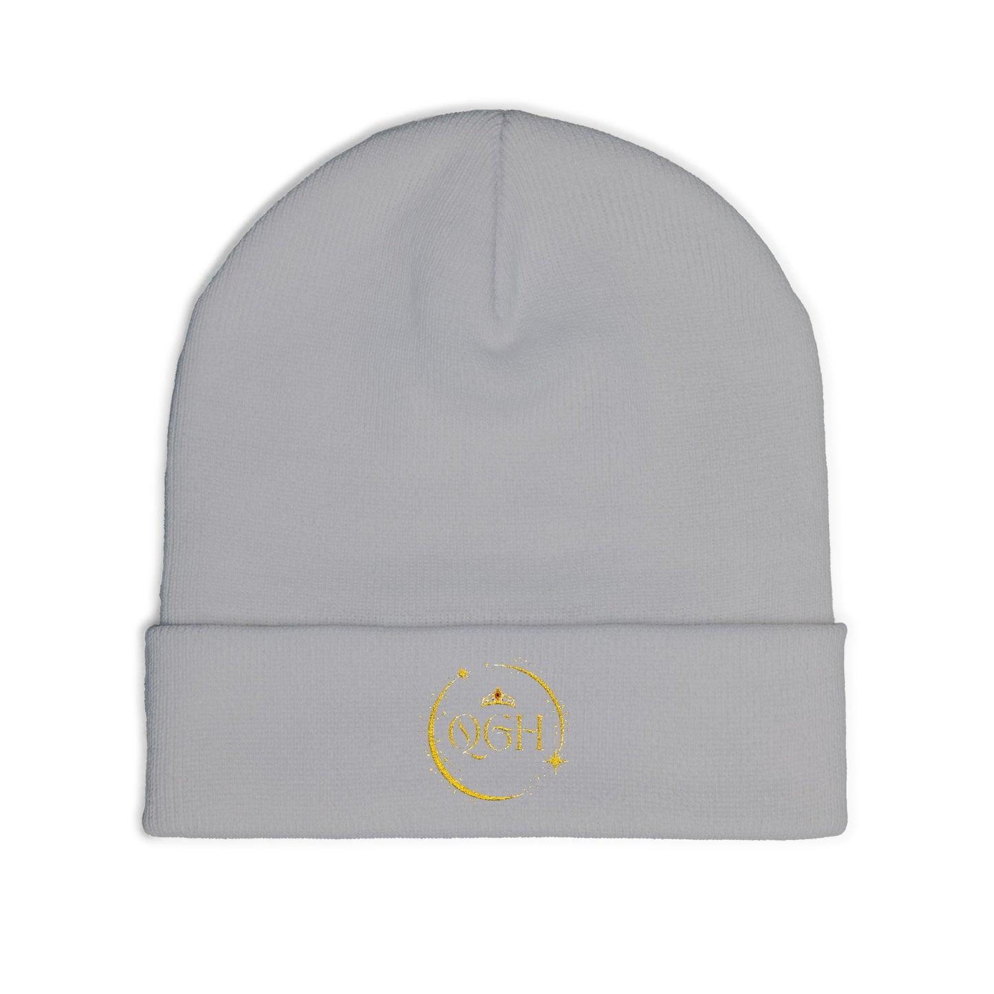 "QGH" Embroidered Knit Beanie Embroidered