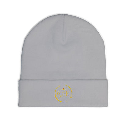 "QGH" Embroidered Knit Beanie Embroidered