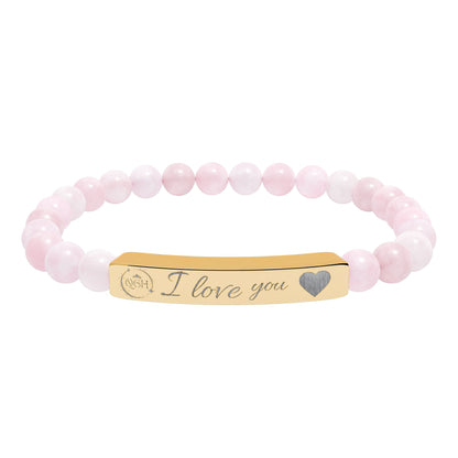 "Eternal Love" Natural Stone Stretch Bar Bracelet