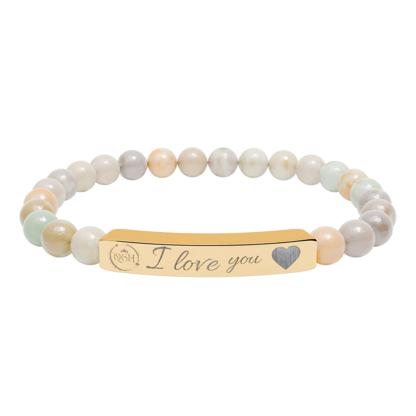 "Eternal Love" Natural Stone Stretch Bar Bracelet