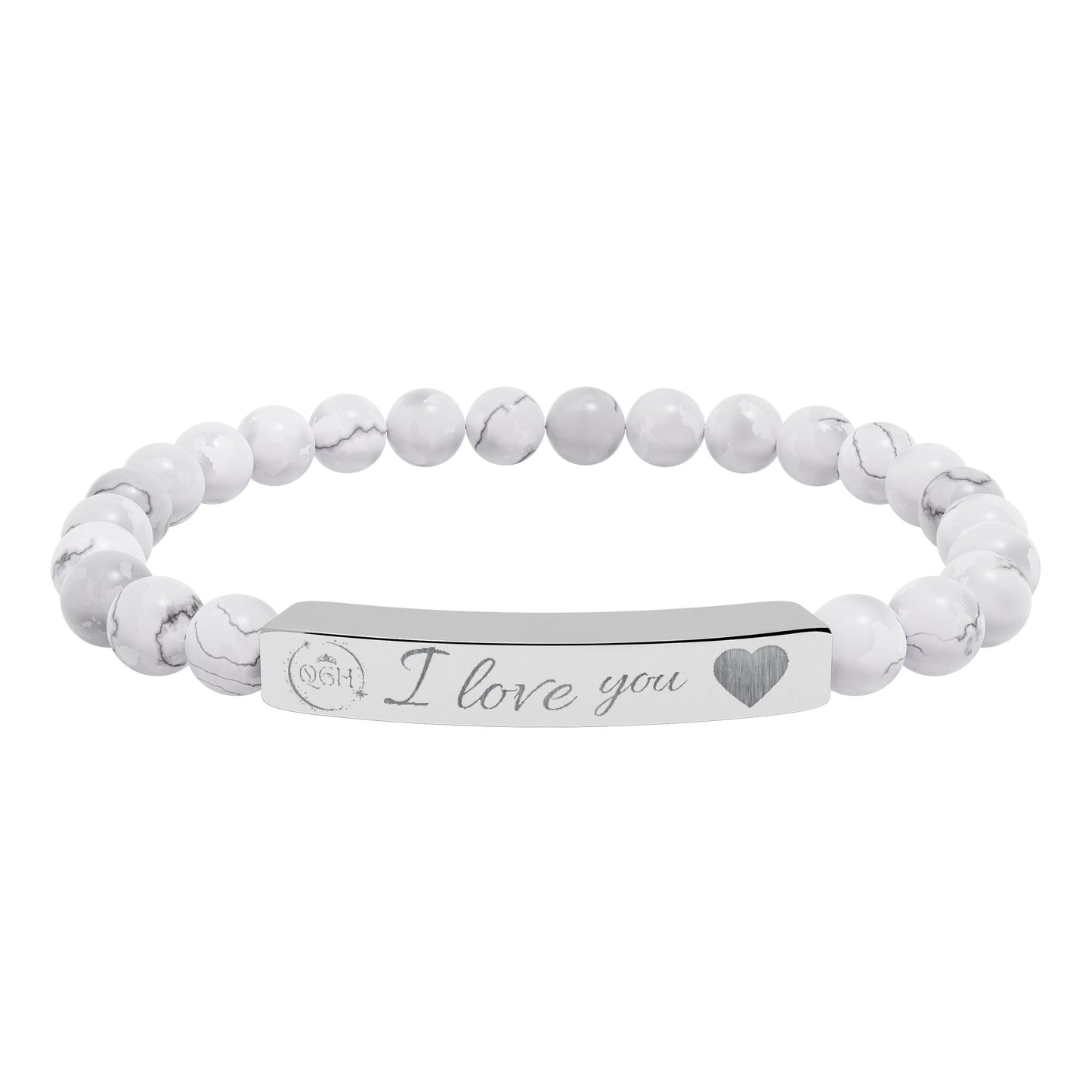"Eternal Love" Natural Stone Stretch Bar Bracelet