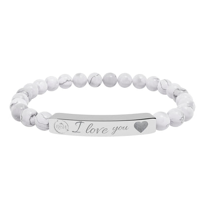 "Eternal Love" Natural Stone Stretch Bar Bracelet