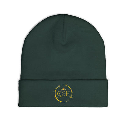 "QGH" Embroidered Knit Beanie Embroidered