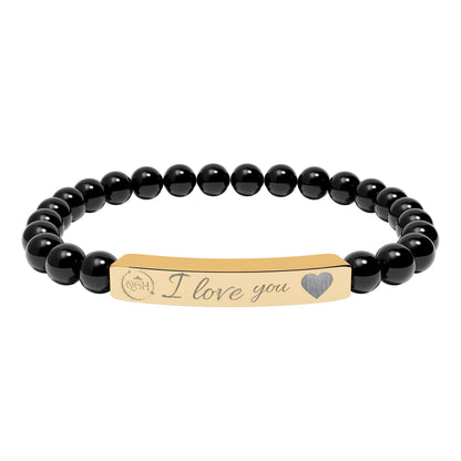 "Eternal Love" Natural Stone Stretch Bar Bracelet