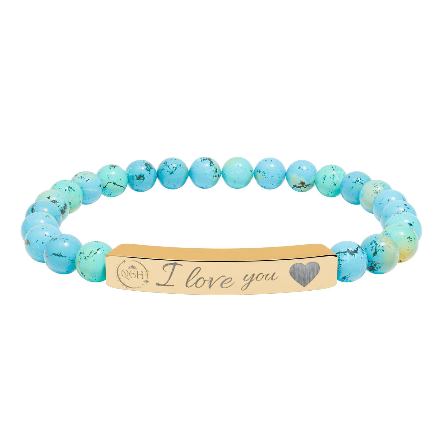 "Eternal Love" Natural Stone Stretch Bar Bracelet