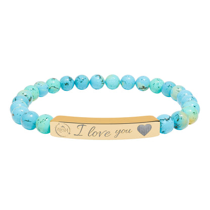 "Eternal Love" Natural Stone Stretch Bar Bracelet