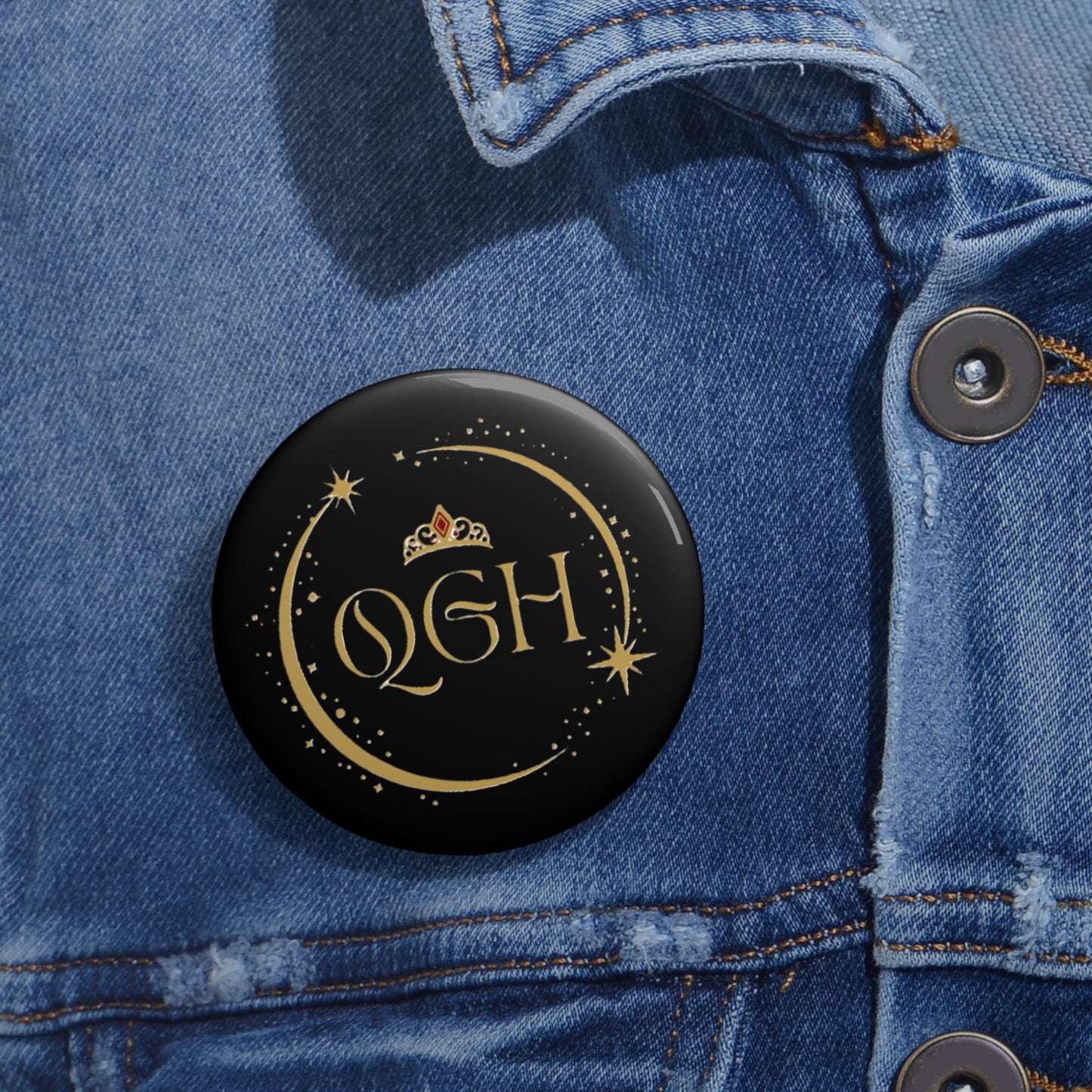 "QGH" Pin Buttons (Black)