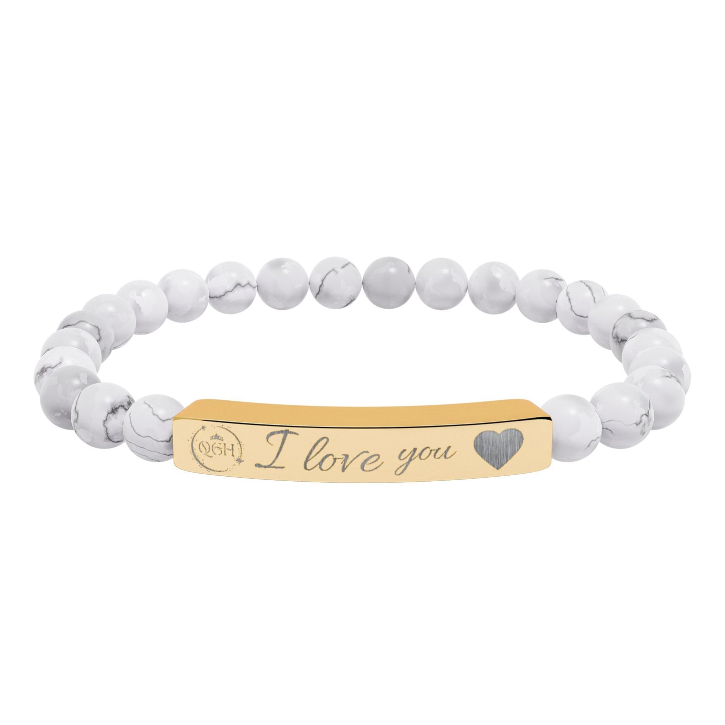 "Eternal Love" Natural Stone Stretch Bar Bracelet