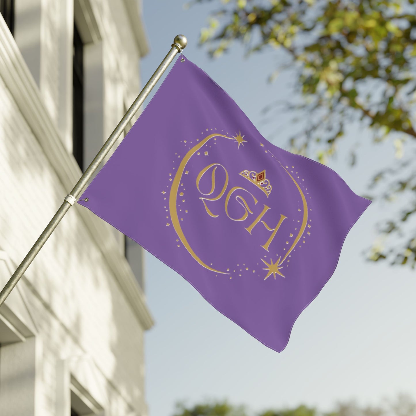 "QGH Royal Purple" Double Sided Flag