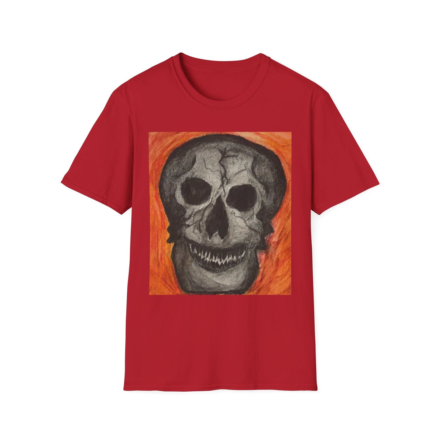 Grinning Skull Illustration T-Shirt | Dark Art Skull Tee
