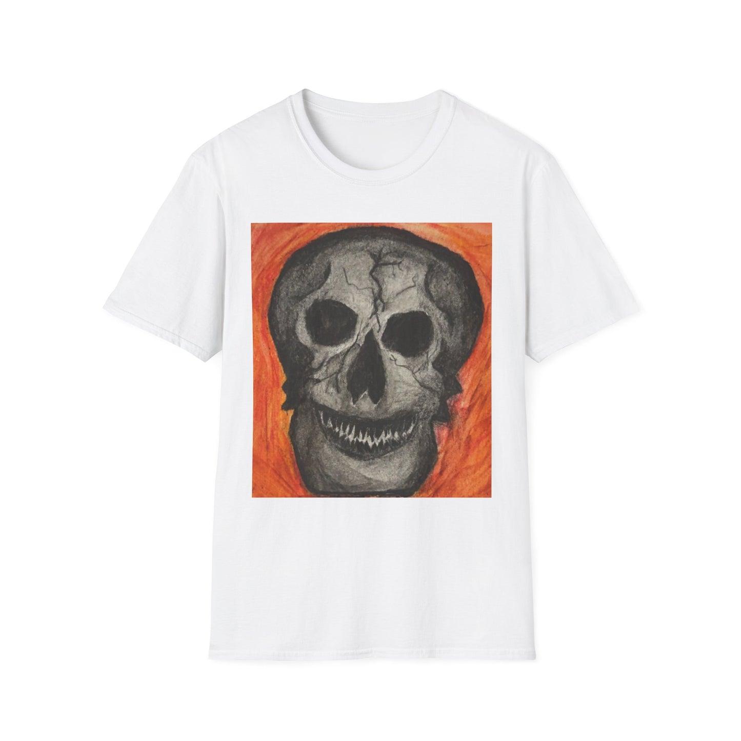 Grinning Skull Illustration T-Shirt | Dark Art Skull Tee